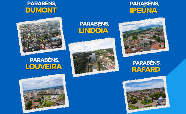 Dumont, Ipeúna, Lindóia, Louveira e Rafard completam 61 anos