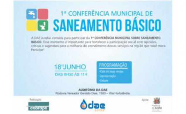 DAE Jundiaí convida população para debate sobre Saneamento Básico